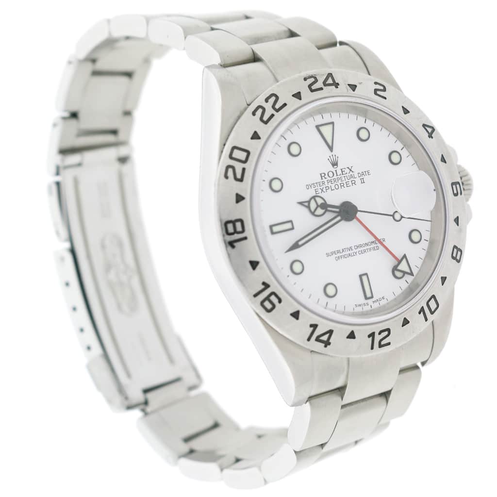 Rolex Explorer II 40MM White Dial Automatic Stainless Steel Mens Oyster Watch 16570 (Copy) - Image 5