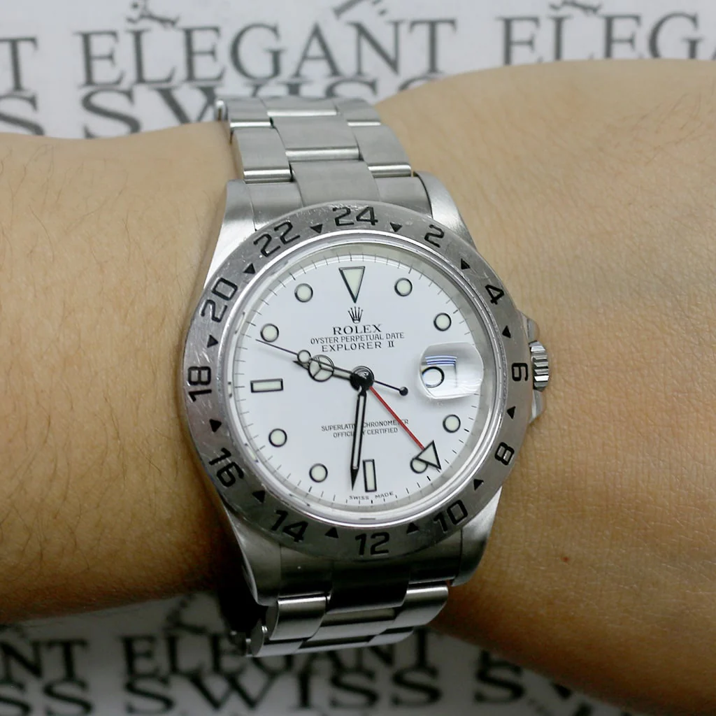 Rolex Explorer II 40MM White Dial Automatic Stainless Steel Mens Oyster Watch 16570 (Copy) - Image 7