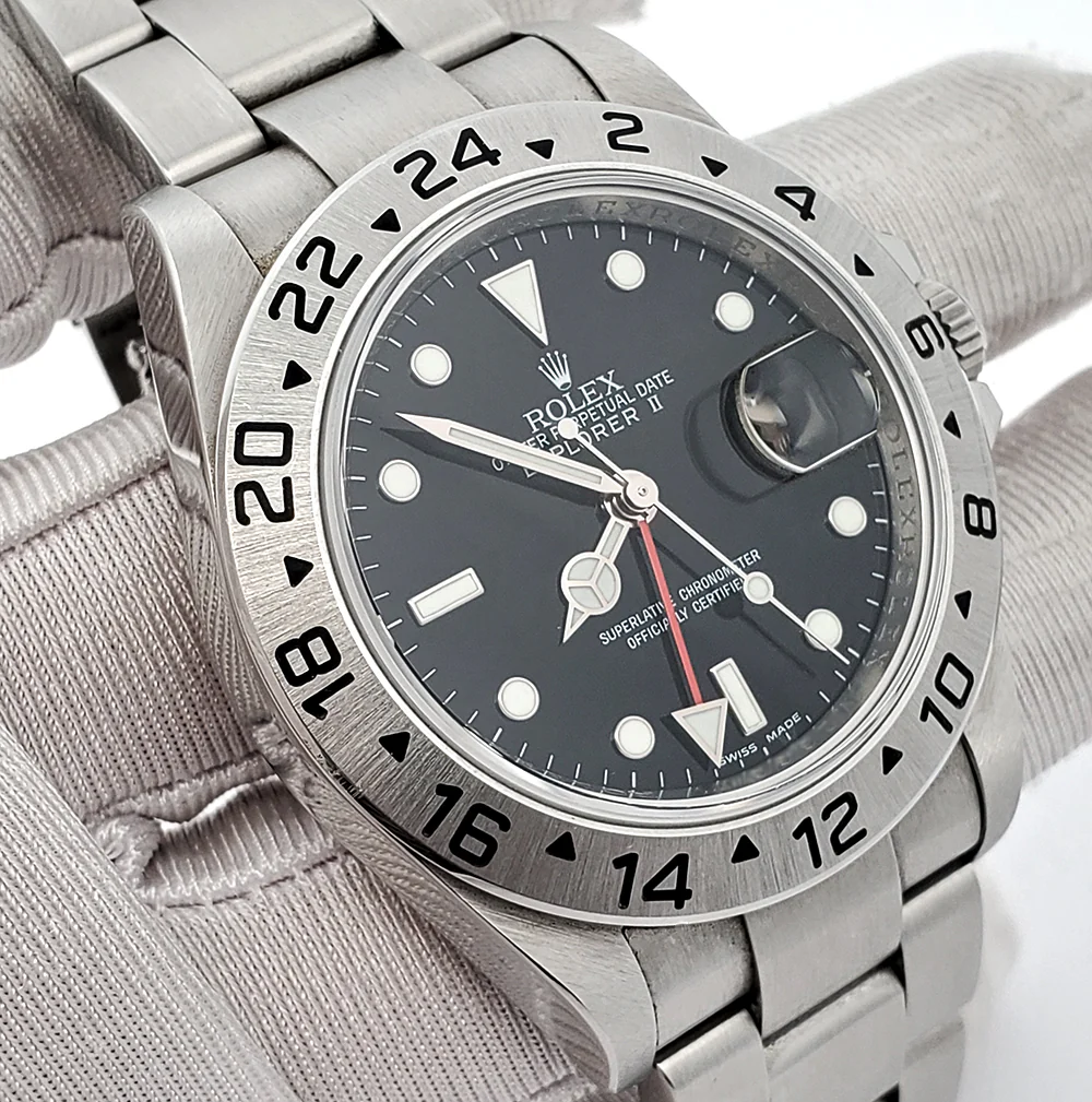 Rolex Explorer II 40mm Engraved Rehaut Caliber 3186 Steel Watch 16570 Box Papers - Image 3