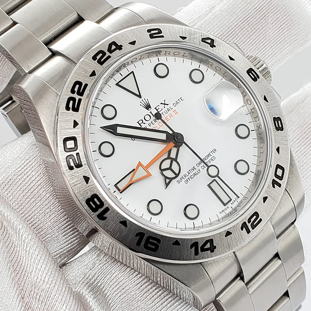 Rolex Explorer II 42mm Polar White Dial Orange Hand Steel Oyster Watch 216570 - Image 2