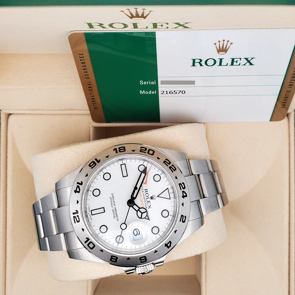 Rolex Explorer II 42mm Polar White Dial Stainless Steel Oyster Watch 216570 Box Papers - Image 2