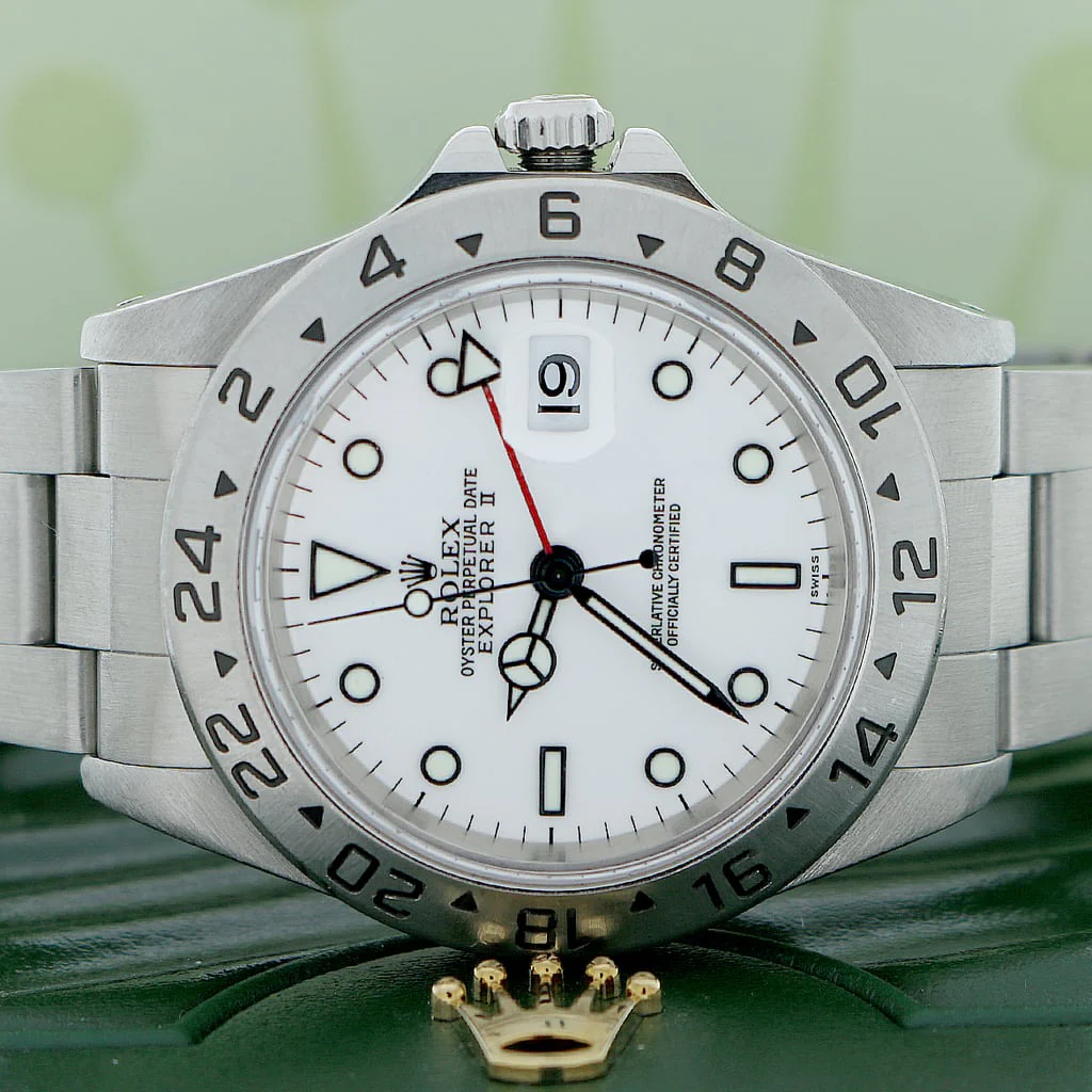 Rolex Explorer II 40MM White Dial Automatic Stainless Steel Mens Oyster Watch 16570 - Image 2