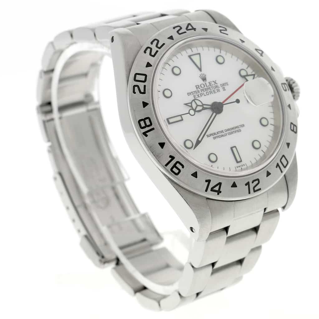 Rolex Explorer II 40MM White Dial Automatic Stainless Steel Mens Oyster Watch 16570 - Image 4