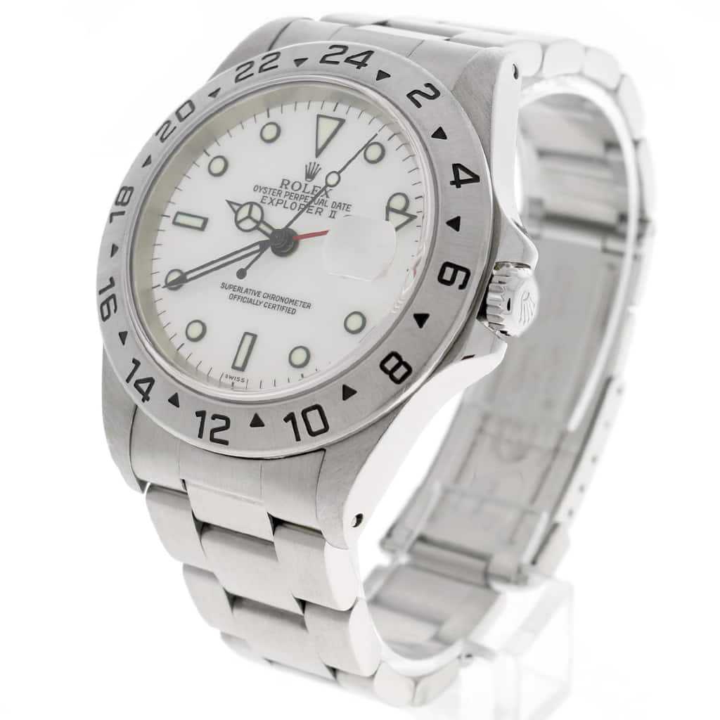 Rolex Explorer II 40MM White Dial Automatic Stainless Steel Mens Oyster Watch 16570 - Image 5