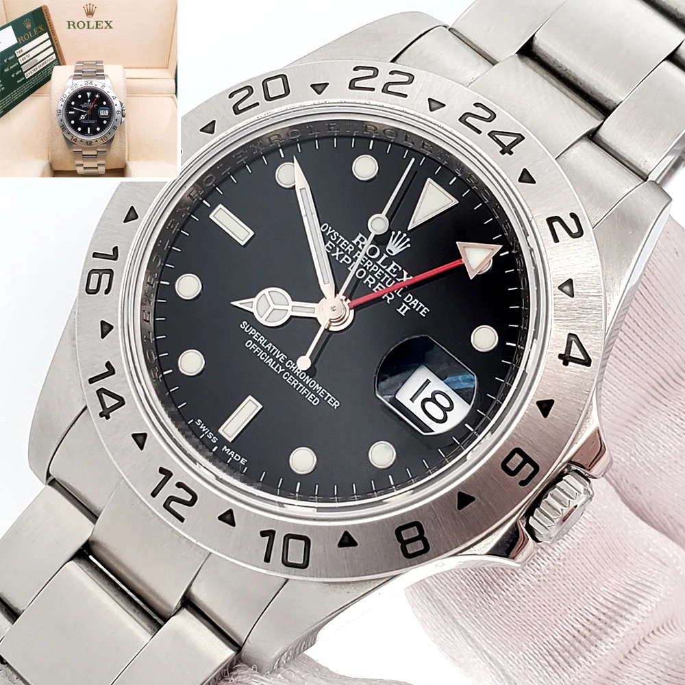 Rolex Explorer II Special 3186 Movement G serial Steel 40mm watch 16570 Box Papers
