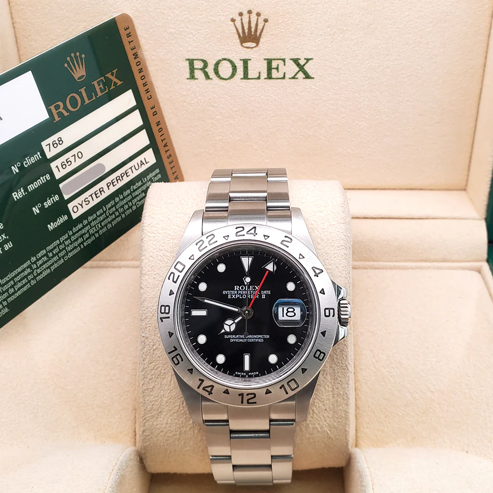 Rolex Explorer II Special 3186 Movement G serial Steel 40mm watch 16570 Box Papers - Image 3