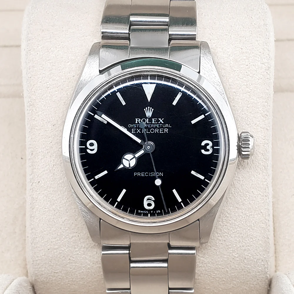 Rolex Explorer Oyster Perpetual Black Dial 34mm Stainless Steel Watch 5500 - Image 2