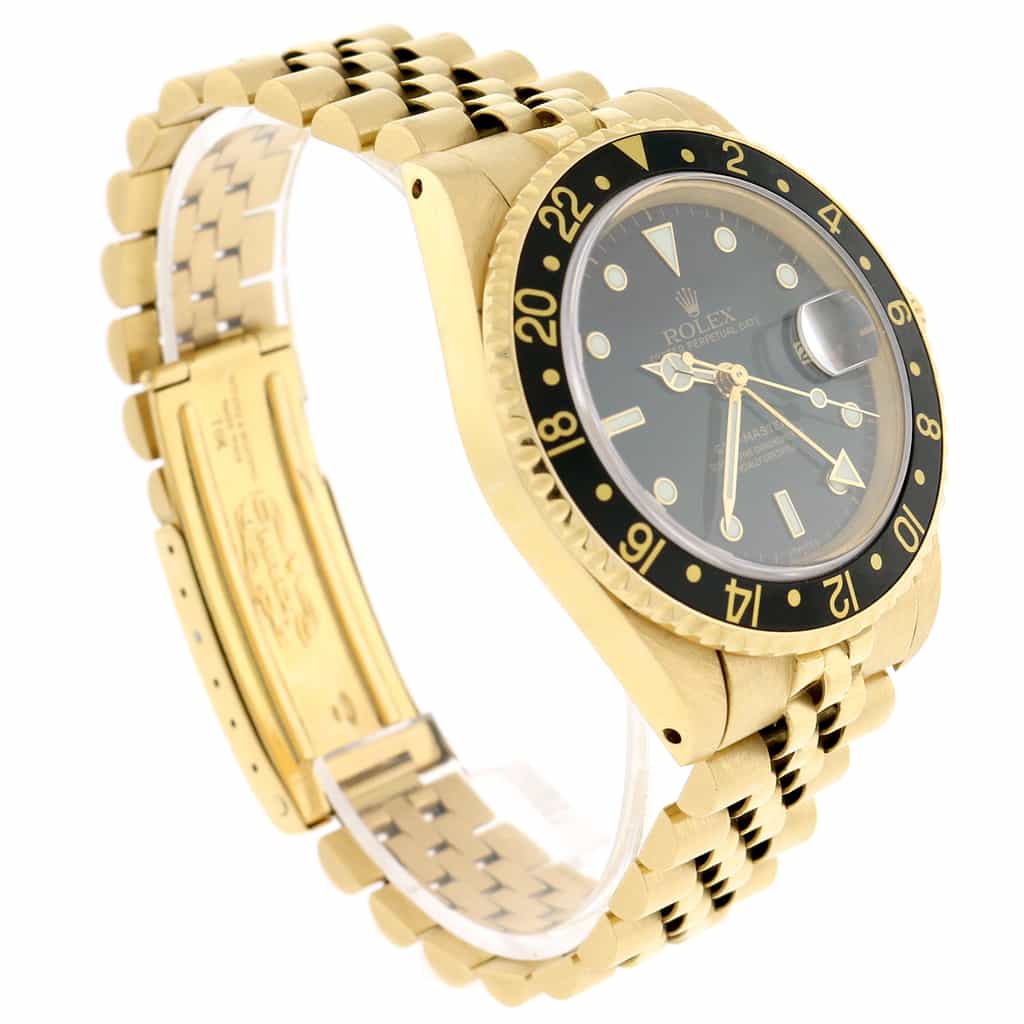 Rolex GMT-Master 18K Yellow Gold 40MM Black Dial Automatic Mens Jubilee Watch 16758 - Image 4