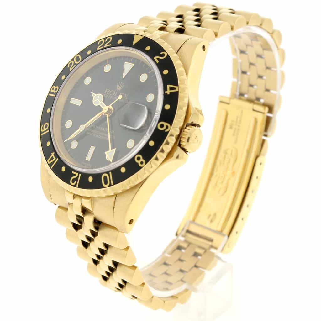 Rolex GMT-Master 18K Yellow Gold 40MM Black Dial Automatic Mens Jubilee Watch 16758 - Image 8