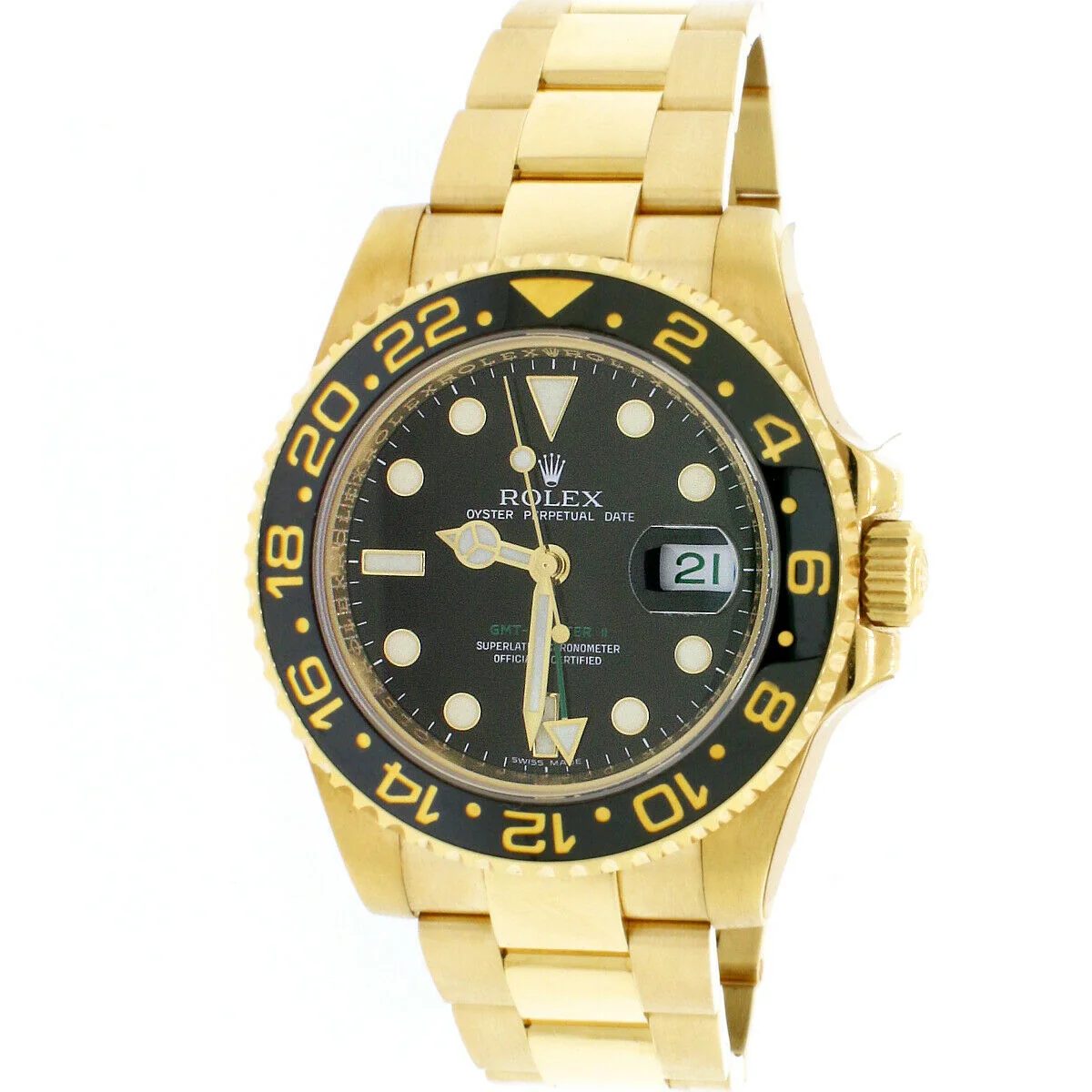 Rolex GMT-Master II 18K Yellow Gold Ceramic Bezel 40mm Watch 116718 Box Papers - Image 2