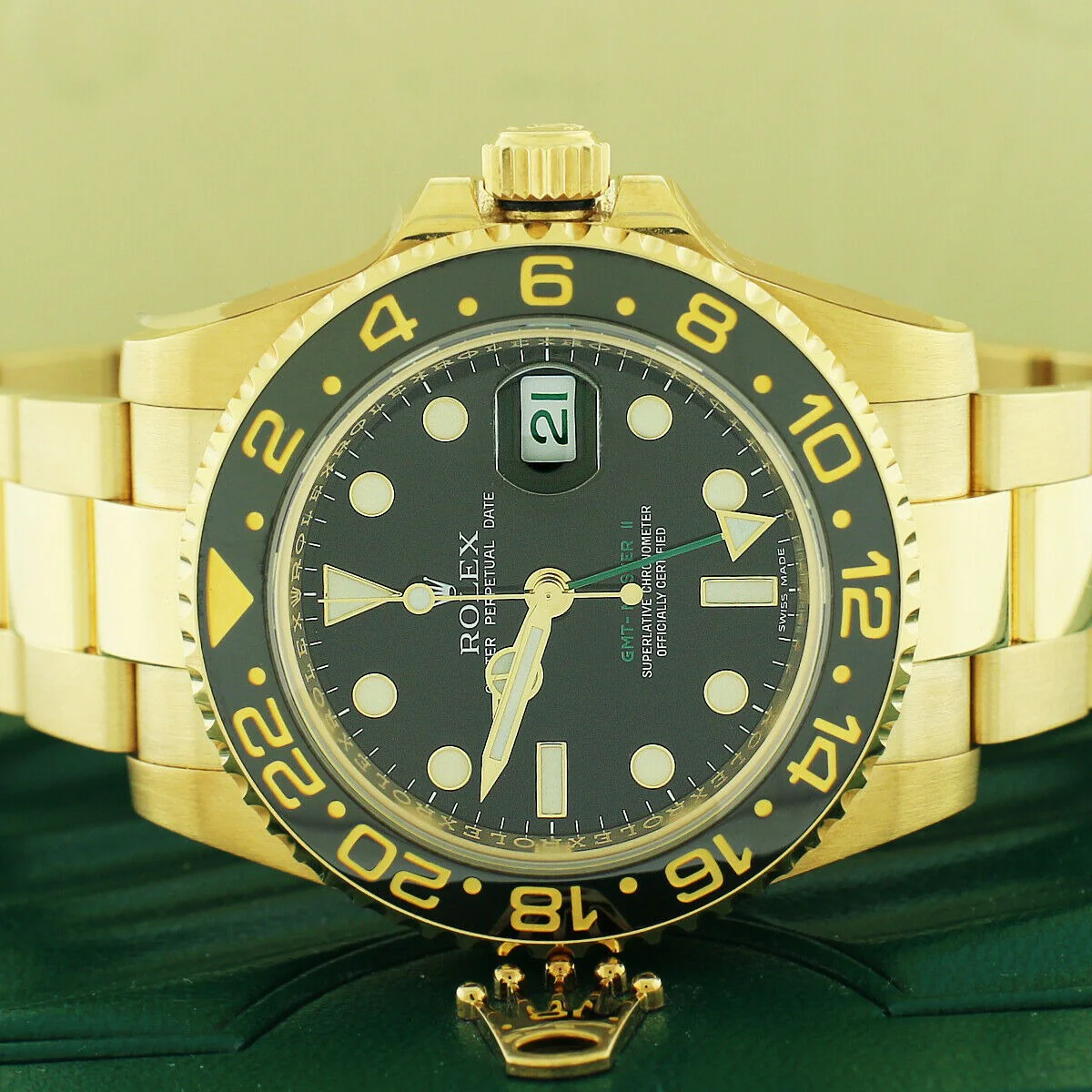 Rolex GMT-Master II 18K Yellow Gold Ceramic Bezel 40mm Watch 116718 Box Papers - Image 3