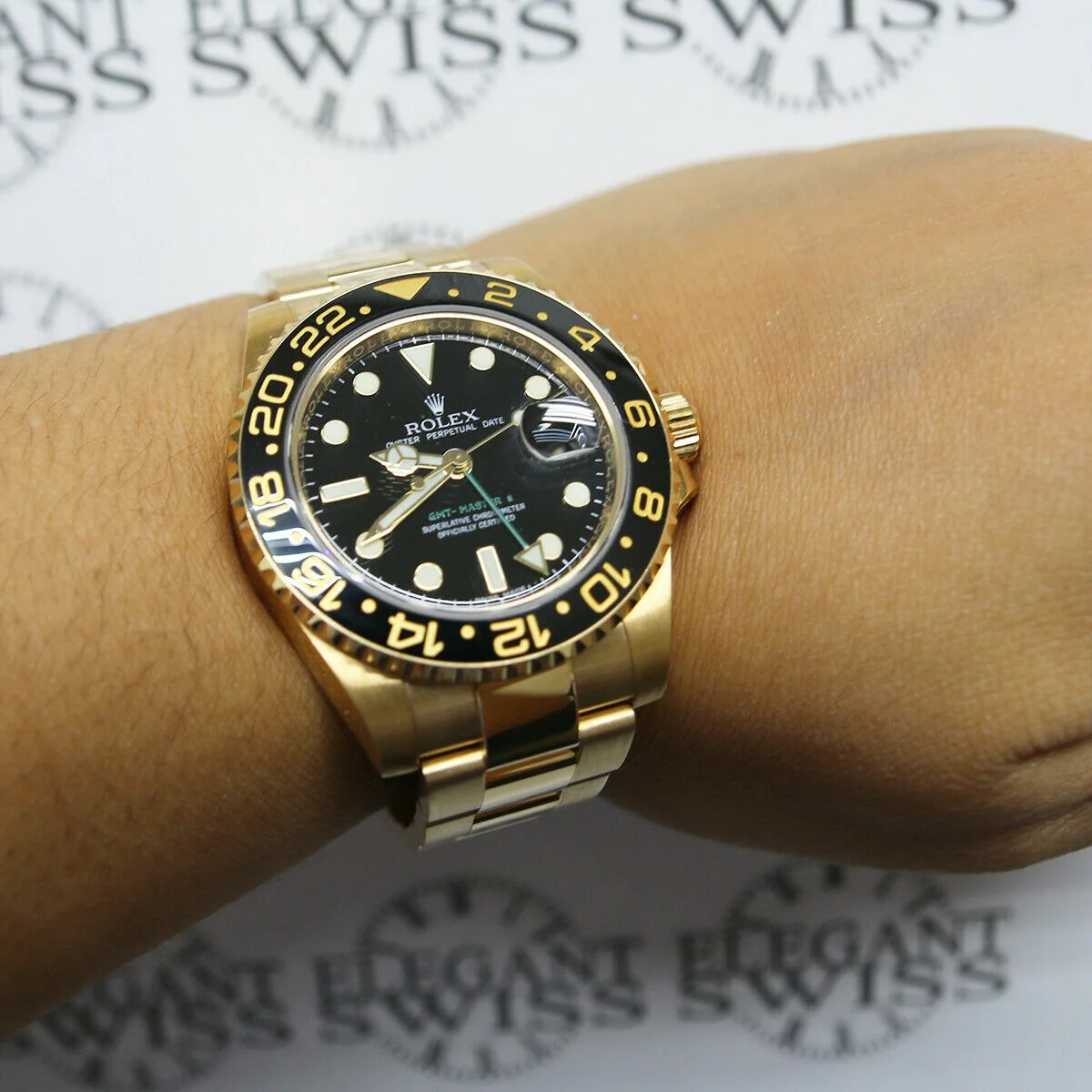 Rolex GMT-Master II 18K Yellow Gold Ceramic Bezel 40mm Watch 116718 Box Papers - Image 4