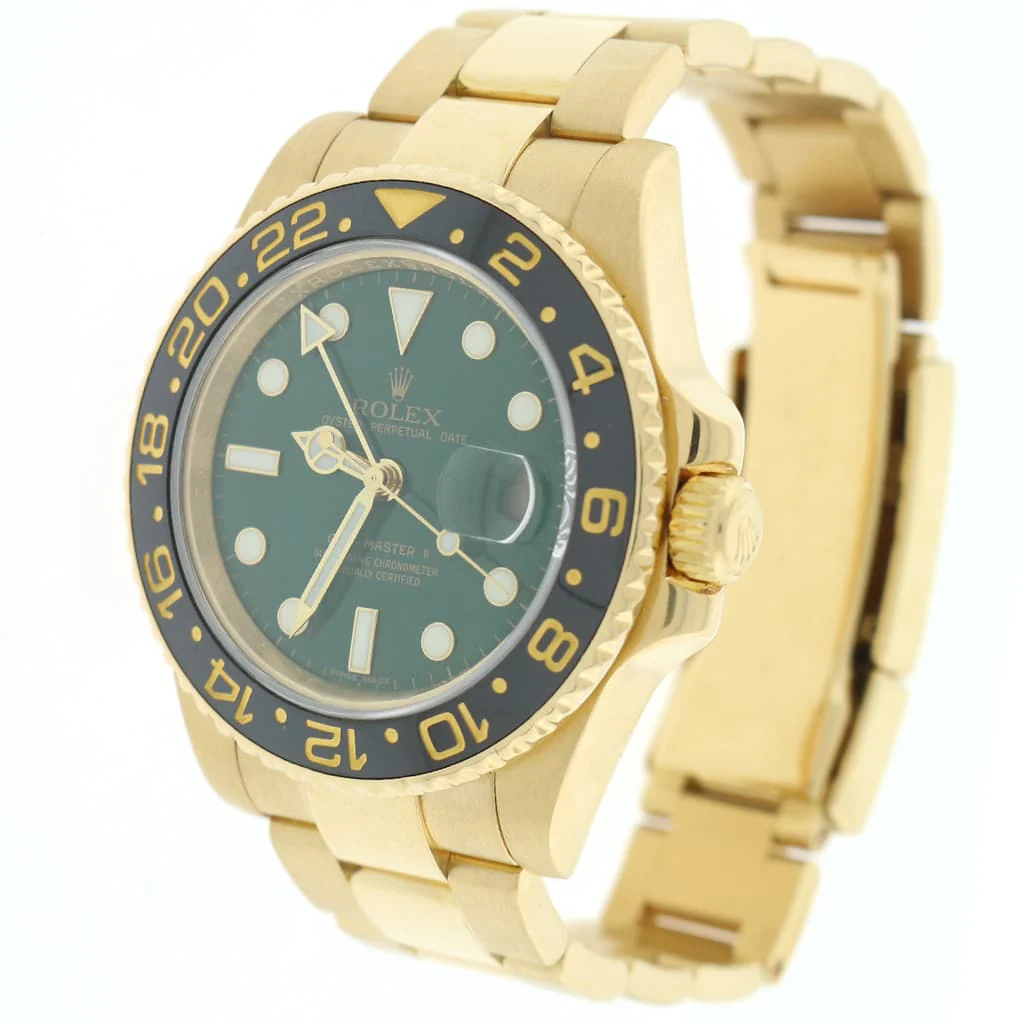 Rolex GMT-Master II 18K Yellow Gold Ceramic Bezel Green Dial 40MM Automatic Mens Oyster Watch 116718 Box & Papers - Image 5