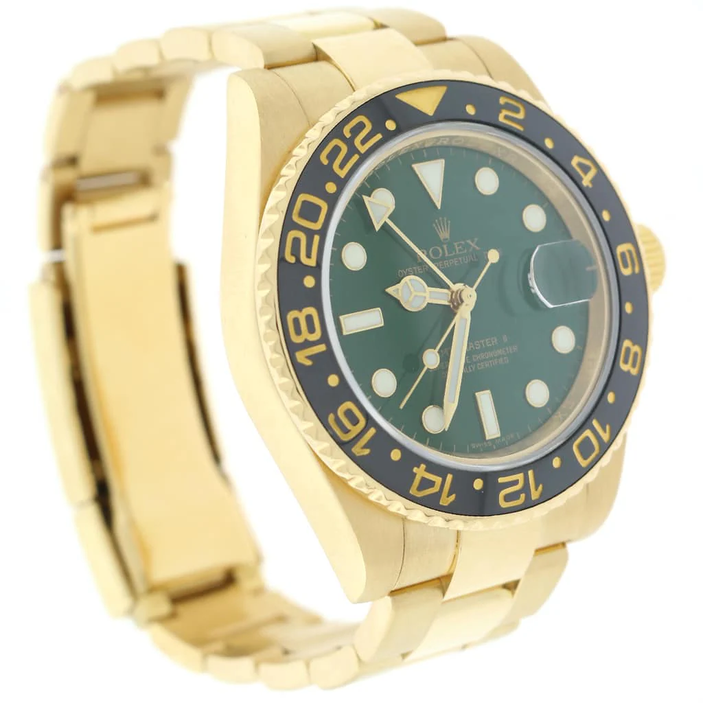 Rolex GMT-Master II 18K Yellow Gold Ceramic Bezel Green Dial 40MM Automatic Mens Oyster Watch 116718 Box & Papers - Image 6