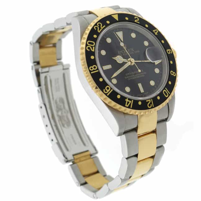 Rolex GMT-Master II 2-Tone 18K Yellow Gold & Stainless Steel Black Dial Automatic Mens Watch 16713 - Image 12