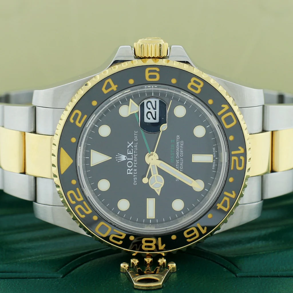 Rolex GMT-Master II 2-Tone Yellow Gold & Stainless Steel Black Ceramic Bezel Automatic Mens Oyster Watch 116713 - Image 2