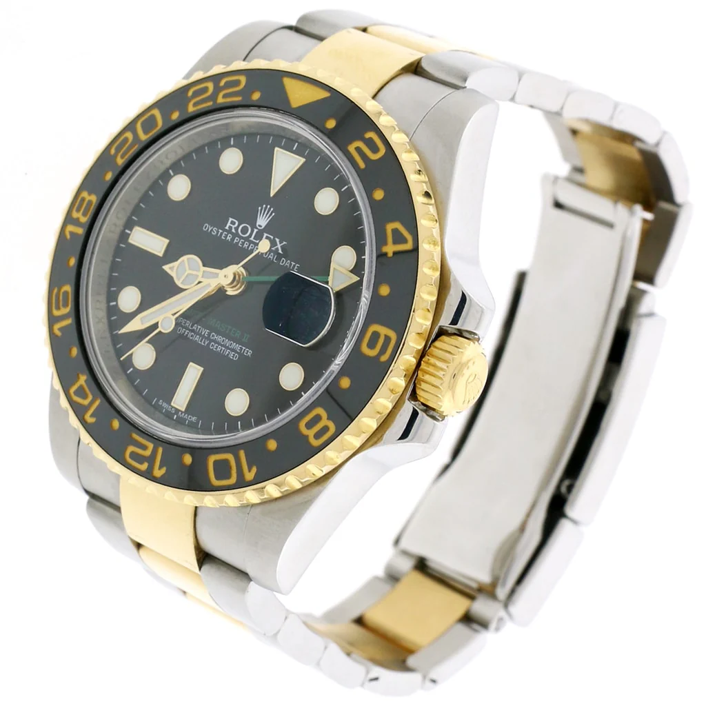 Rolex GMT-Master II 2-Tone Yellow Gold & Stainless Steel Black Ceramic Bezel Automatic Mens Oyster Watch 116713 - Image 3