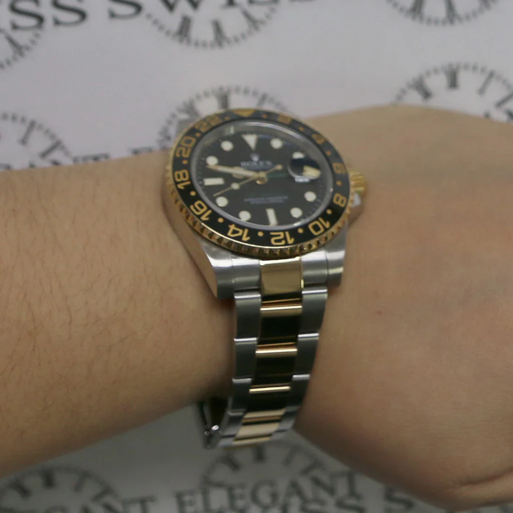 Rolex GMT-Master II 2-Tone Yellow Gold & Stainless Steel Black Ceramic Bezel Automatic Mens Oyster Watch 116713 - Image 6