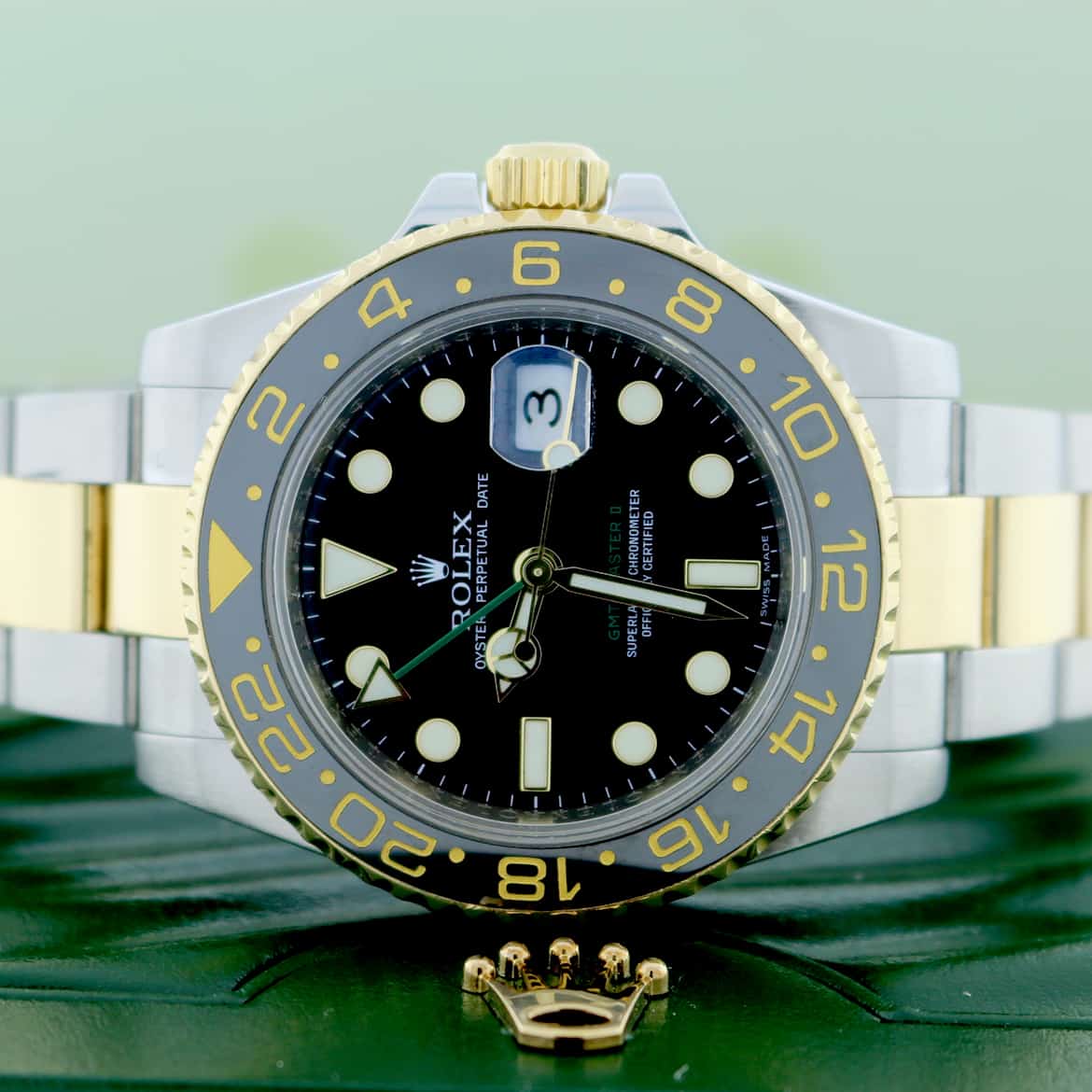 Rolex GMT-Master II 2-Tone Yellow Gold & Stainless Steel Black Ceramic Bezel Automatic Mens Watch 116713LN - Image 2