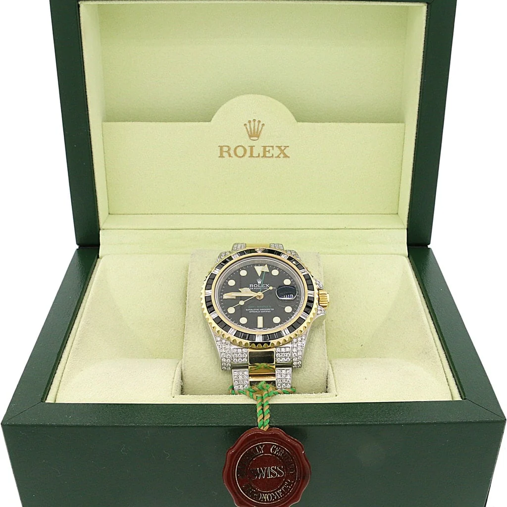 Rolex GMT-Master II 2-Tone Yellow Gold & Stainless Steel Oyster Watch 116713 w/Diamond, Sapphire Bezel & Bracelet - Image 2
