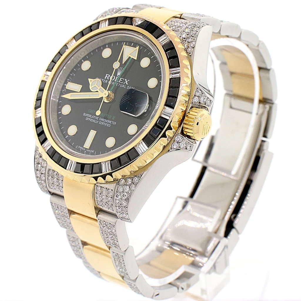 Rolex GMT-Master II 2-Tone Yellow Gold & Stainless Steel Oyster Watch 116713 w/Diamond, Sapphire Bezel & Bracelet - Image 3