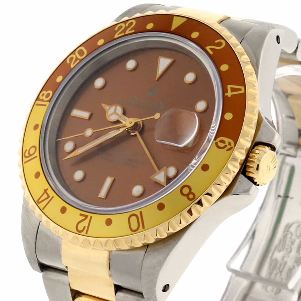 Rolex GMT-Master II 2-Tone Yellow Gold & Stainless Steel Root Beer Dial Automatic Mens Oyster Watch 16713 - Image 11