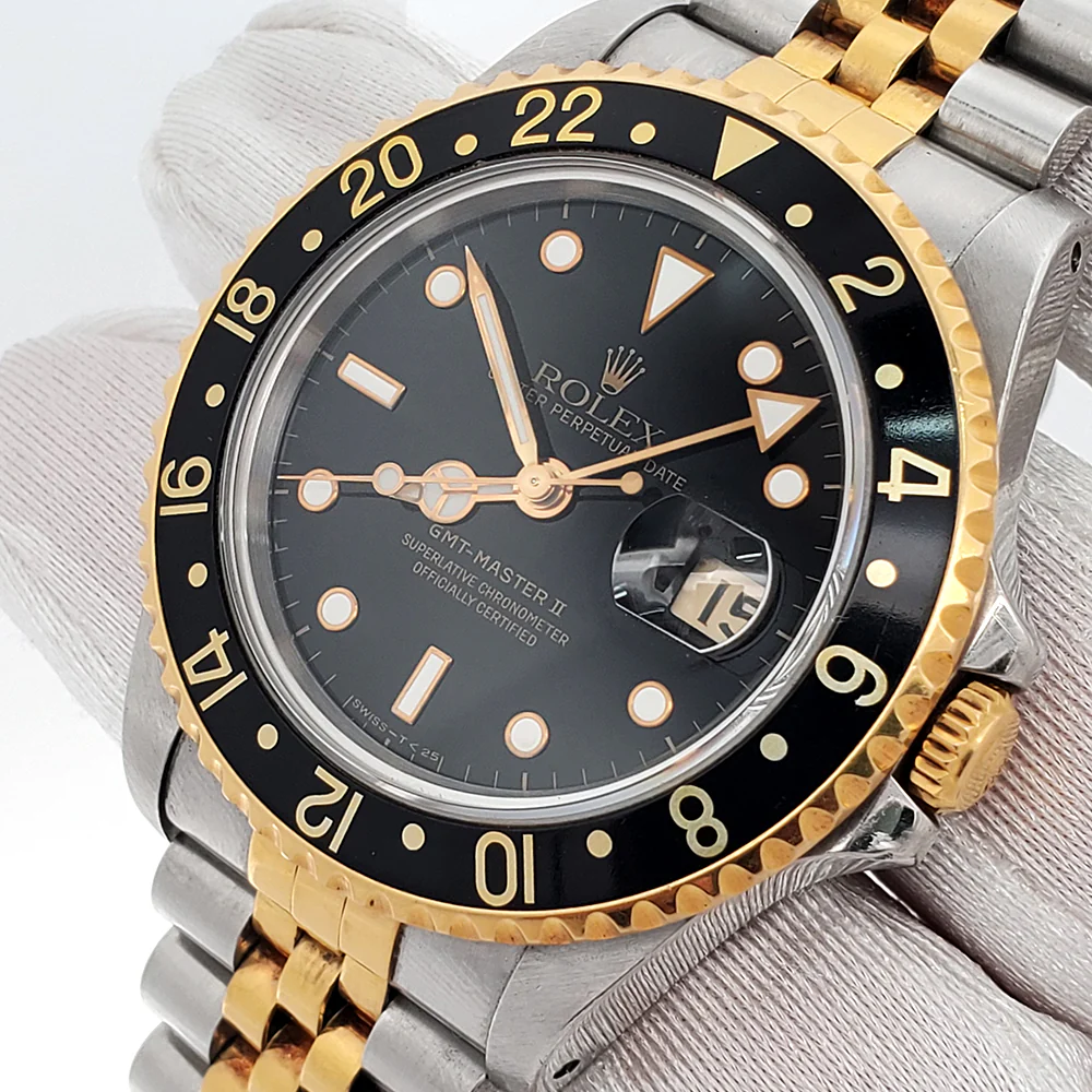 Rolex GMT-Master II 40mm 2-Tone Yellow Gold/Steel Jubilee Watch 16713 Box Papers - Image 2