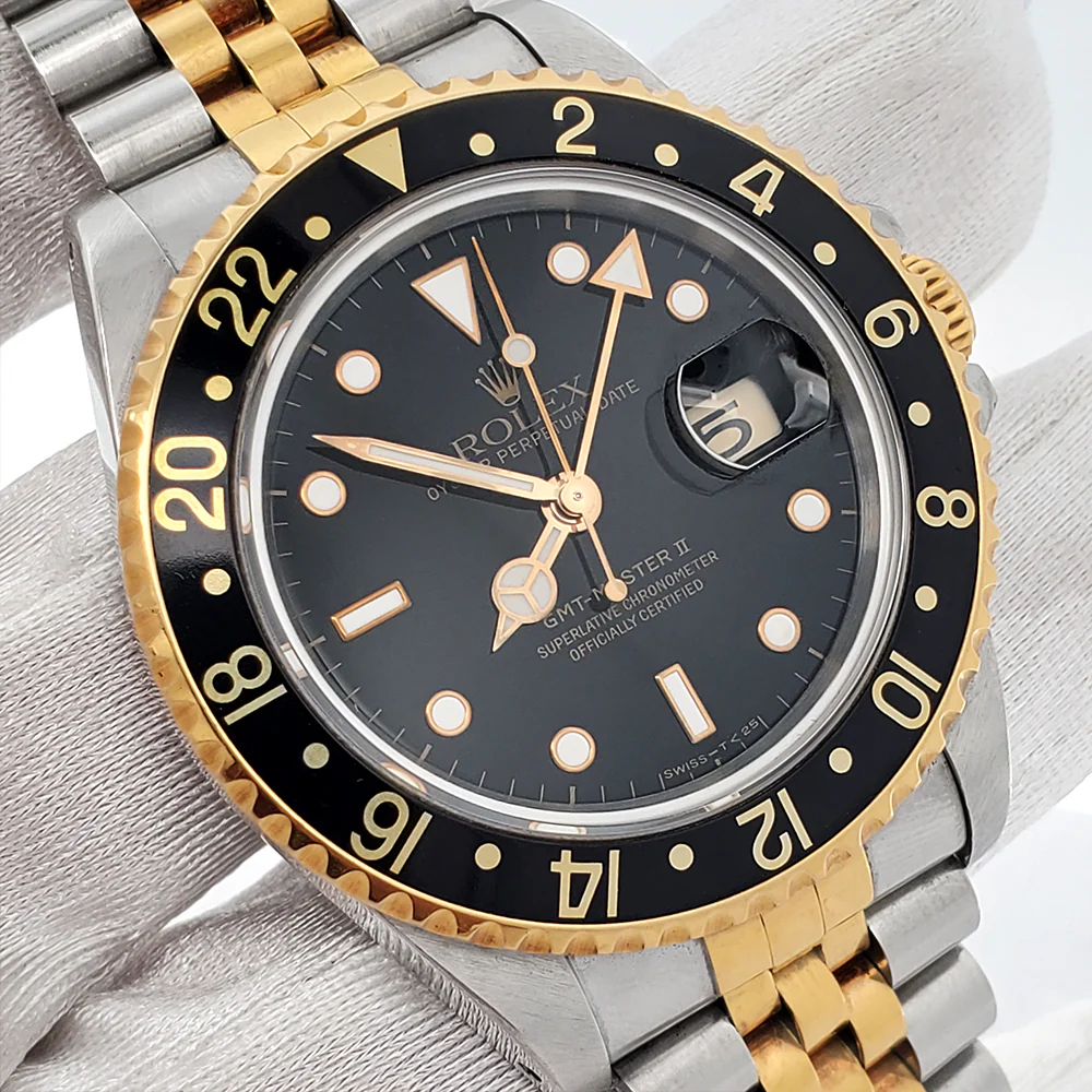 Rolex GMT-Master II 40mm 2-Tone Yellow Gold/Steel Jubilee Watch 16713 Box Papers - Image 3