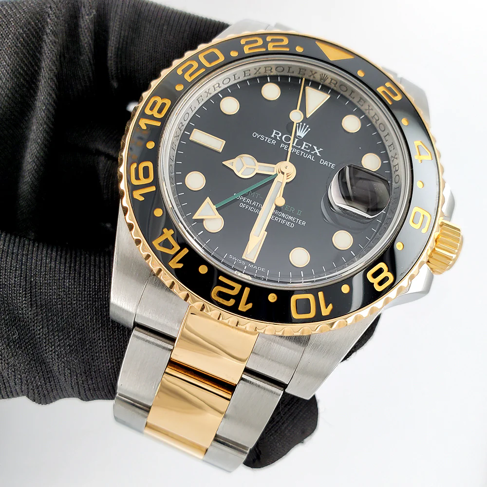 Rolex GMT-Master II 40mm 2-Tone Yellow Gold Steel Mens Watch 116713 - Image 3