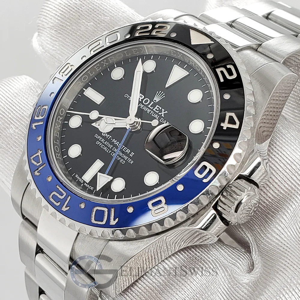 Rolex GMT-Master II 40mm "Batman" Blue and Black Ceramic Bezel Steel Oyster Watch 116710BLNR Box Papers