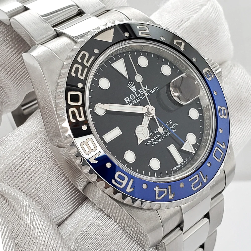 Rolex GMT-Master II 40mm "Batman" Blue and Black Ceramic Bezel Steel Oyster Watch 116710BLNR Box Papers