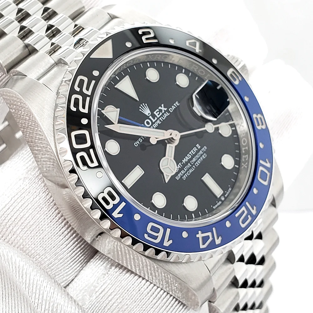 Rolex GMT-Master II 40mm Black And Blue Batgirl Bezel/Black Dial Jubilee Steel Watch 126710BLNR Box Papers - Image 2