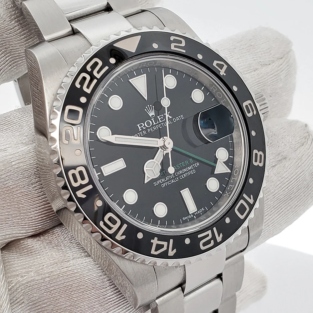 Rolex GMT-Master II 40mm Black Ceramic Bezel Stainless Steel Watch 116710LN Box Papers - Image 3