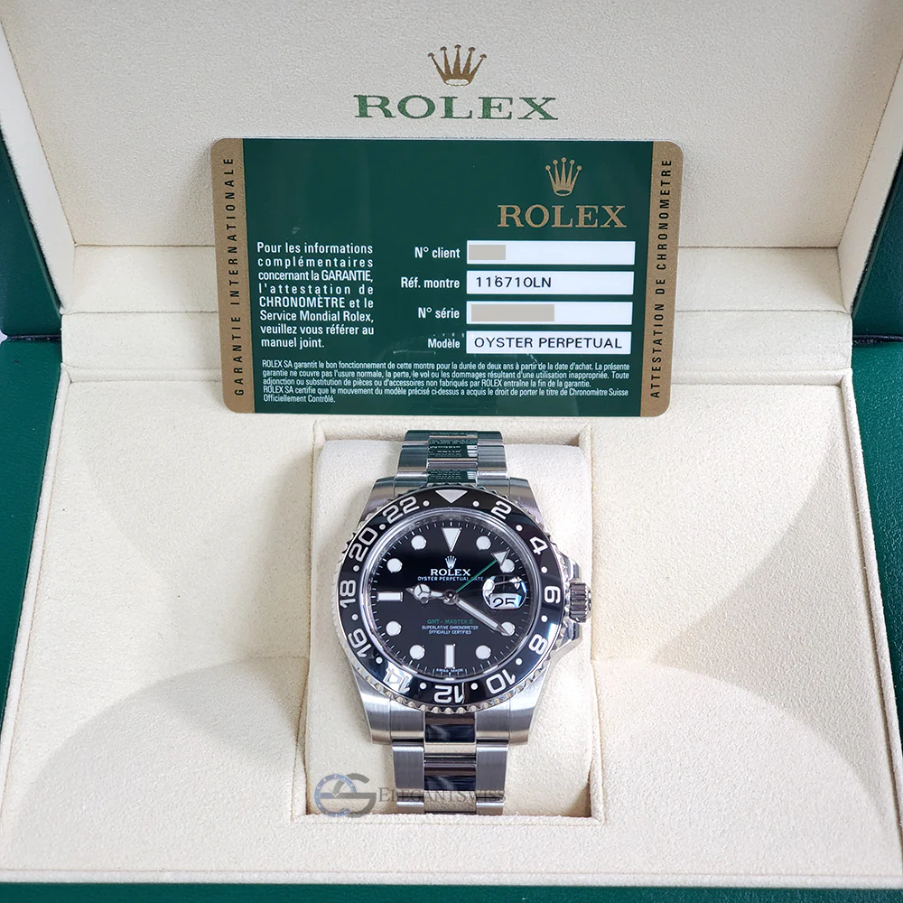 Rolex GMT-Master II 40mm Black Ceramic Bezel Stainless Steel Watch 116710LN Box Papers - Image 4