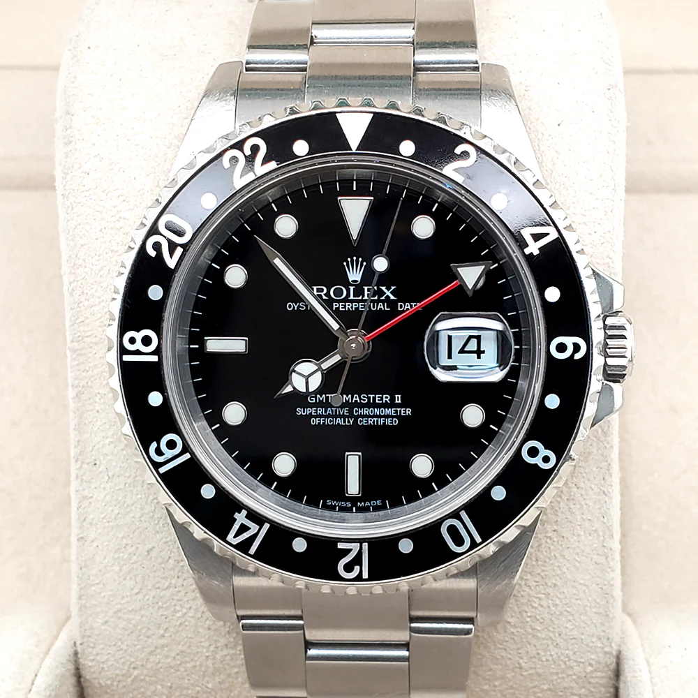 Rolex GMT-Master II 40mm Black Dial Stainless Steel Watch 16710 Box Papers - Image 2