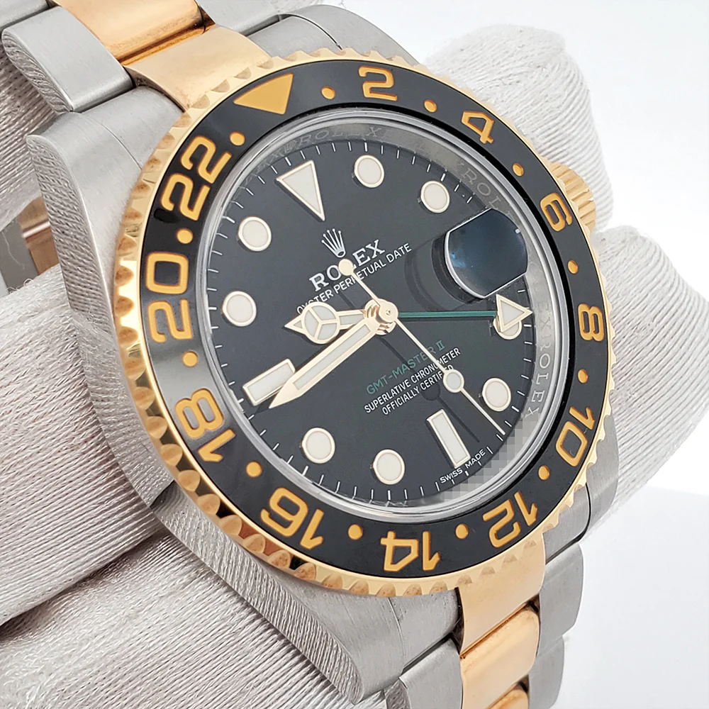 Rolex GMT-Master II 40mm Ceramic Bezel 2-Tone Yellow Gold/Steel Watch 116713LN Box Papers - Image 2