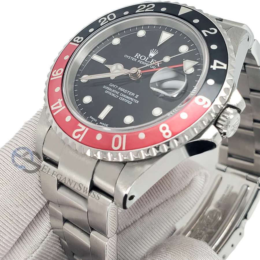 Rolex GMT-Master II 40mm Coke Bezel Black Dial Stainless Steel Watch 16710 Box Papers - Image 2