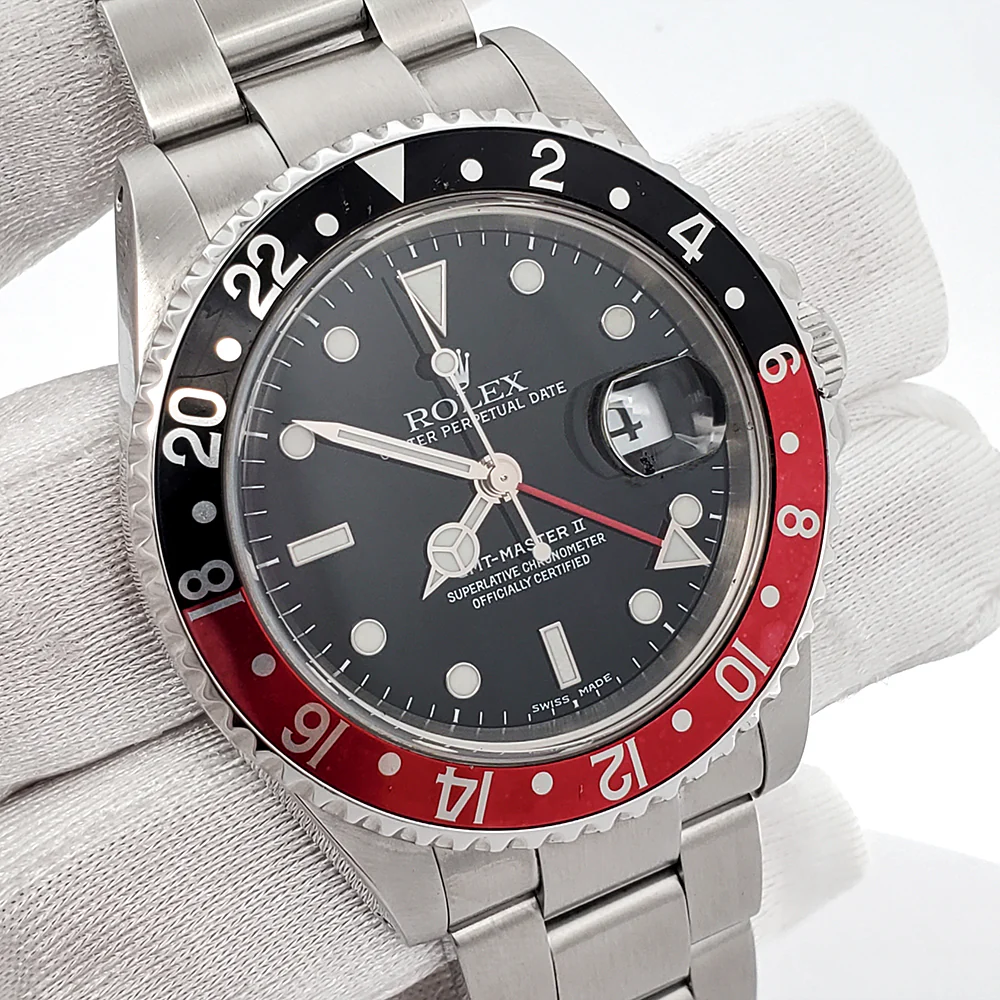 Rolex GMT-Master II 40mm Coke Bezel Stainless Steel Watch 16710 Box Papers - Image 2