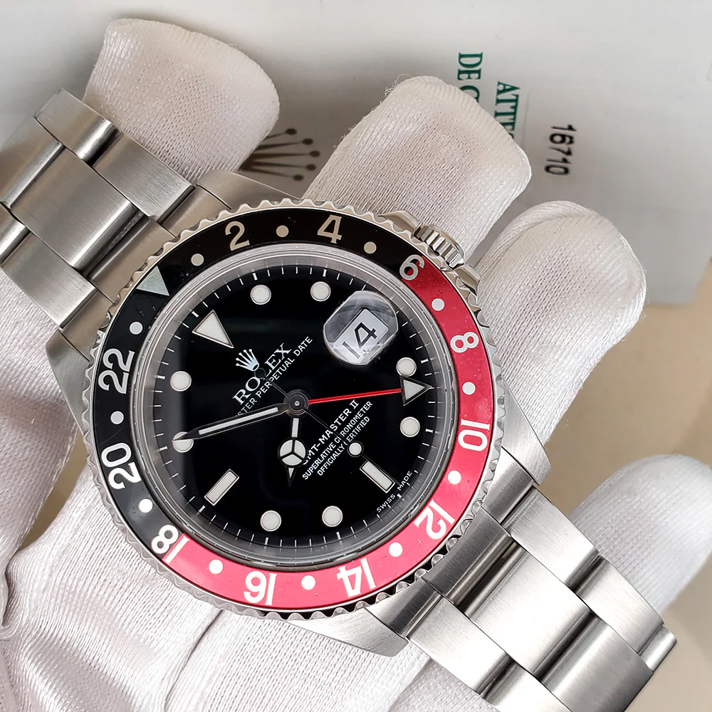 Rolex GMT-Master II 40mm Coke Bezel Stainless Steel Watch 16710 Box Papers - Image 3