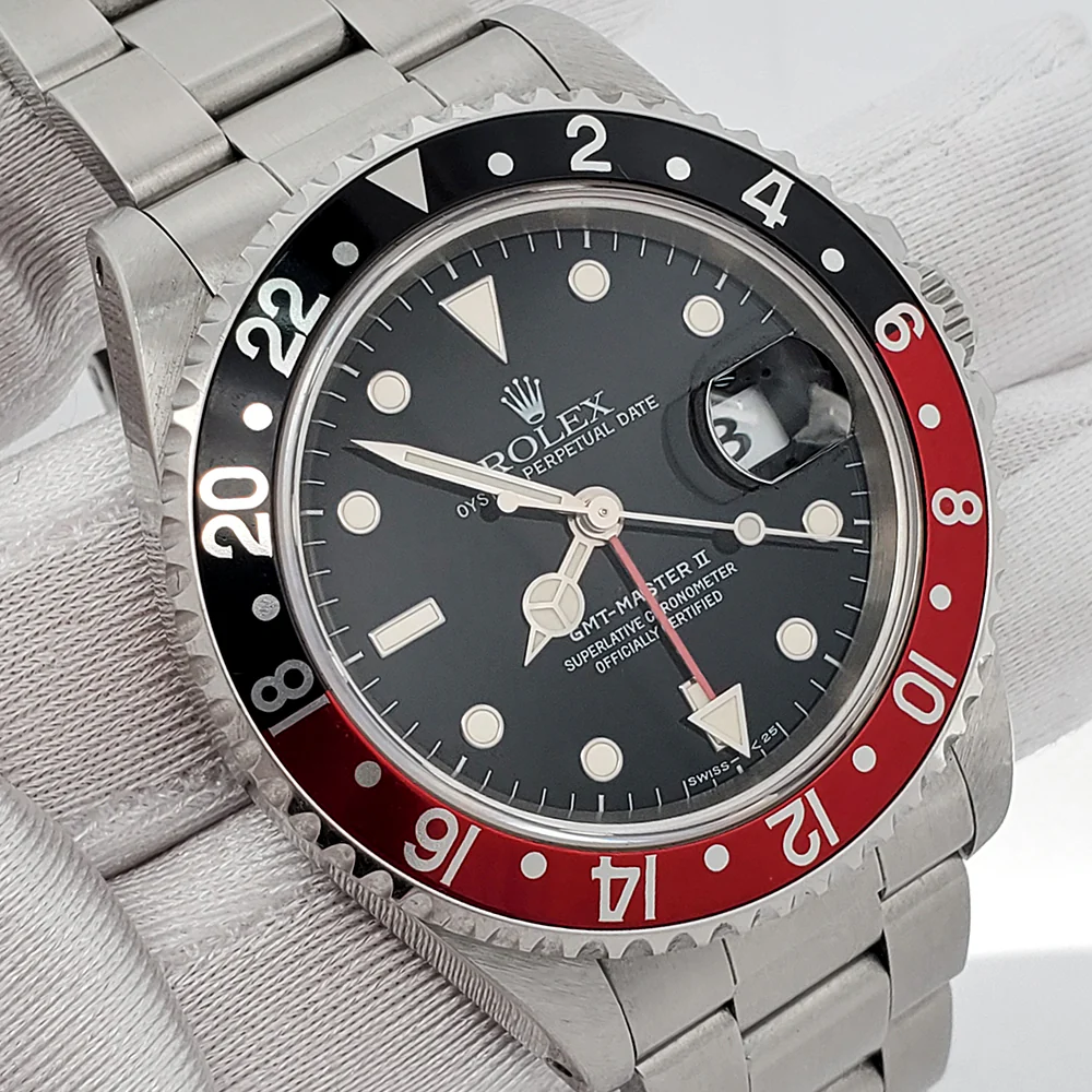 Rolex GMT-Master II 40mm Coke Bezel Steel Oyster Watch 16710 Box Papers - Image 3