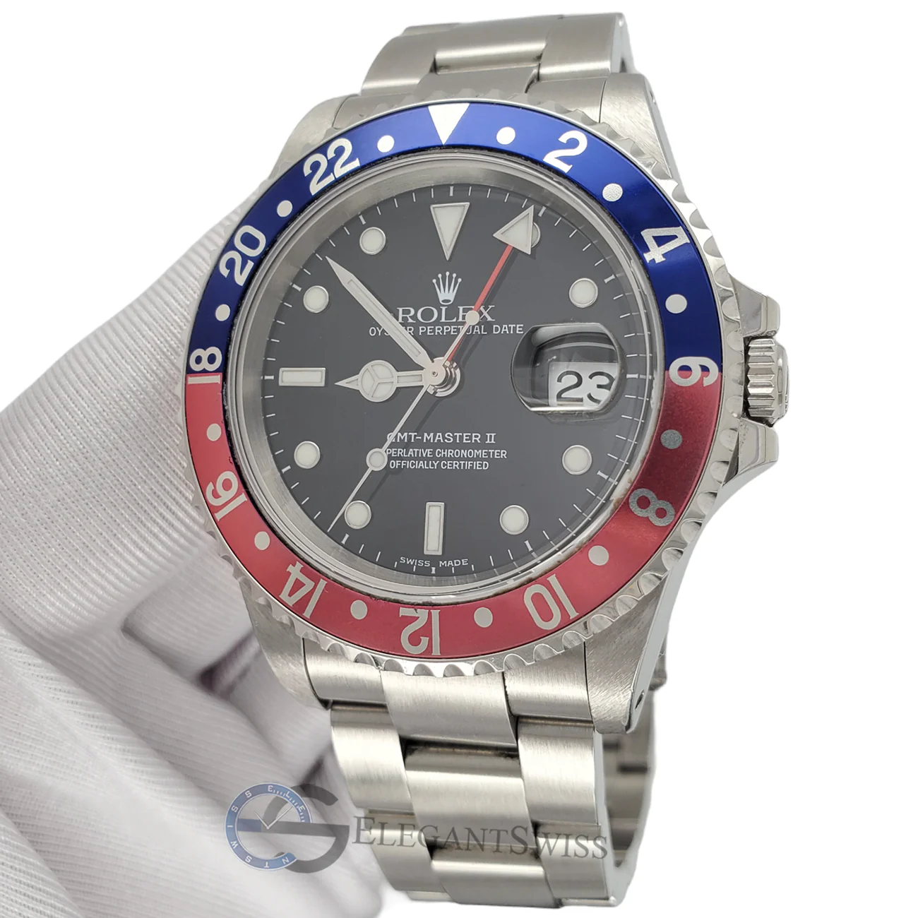 Rolex GMT-Master II 40mm Pepsi Bezel Stainless Steel Oyster Watch 16710 - Image 2