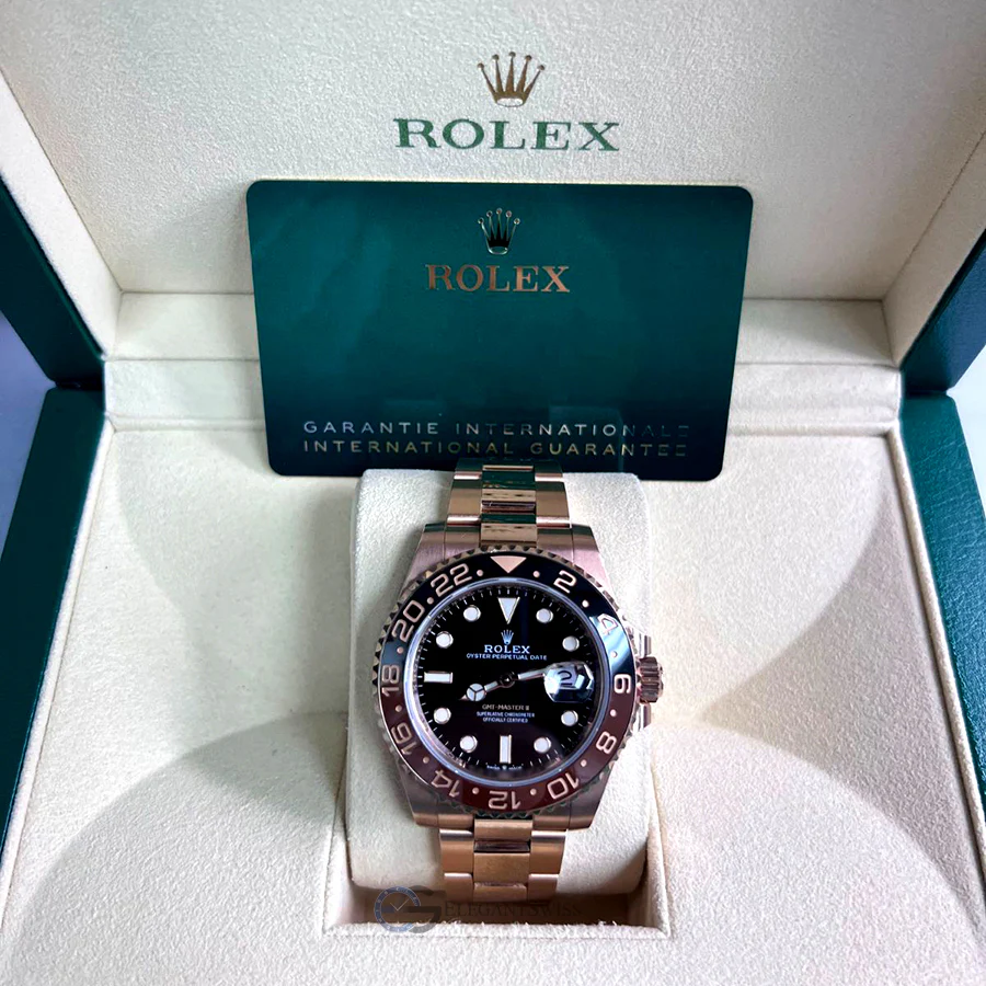 Rolex GMT-Master II 40MM Rose Gold Rootbeer Oyster Watch 126711CHNR Box Papers - Image 5