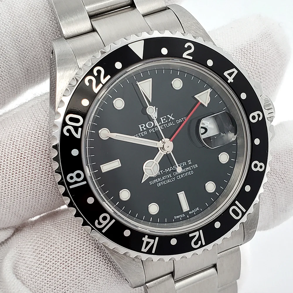 Rolex GMT-Master II 40mm Steel Oyster Watch 16710 Box Papers - Image 2