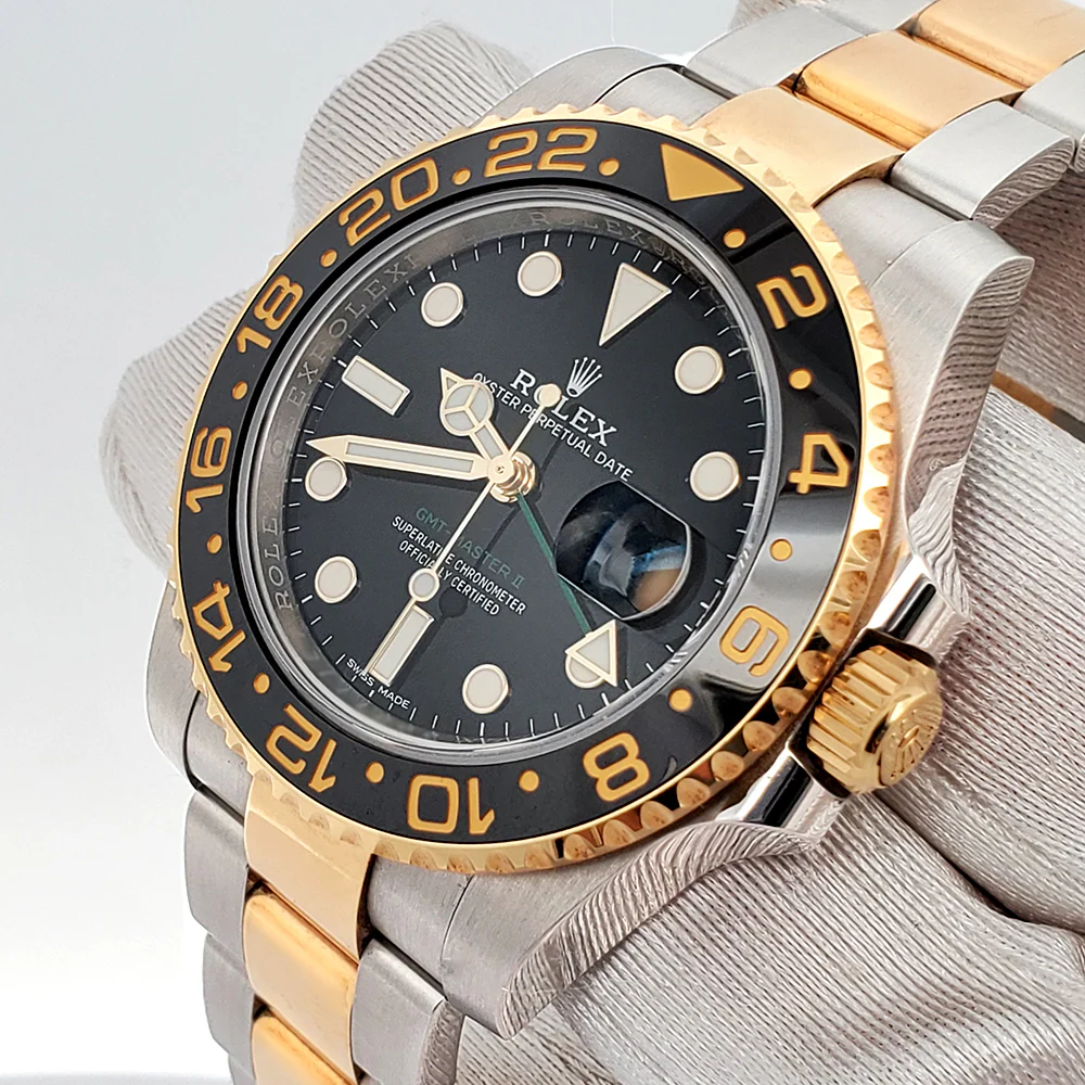 Rolex GMT-Master II 40mm Yellow Gold and Steel Black Ceramic Bezel Watch 116713LN Box Papers - Image 2