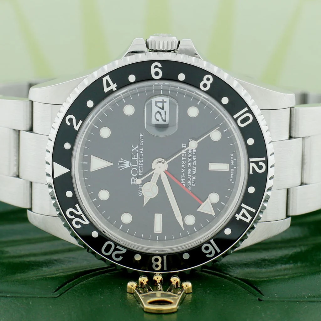 Rolex GMT-Master II Black Bezel 40MM Automatic Stainless Steel Mens Oyster Watch 16710 - Image 2