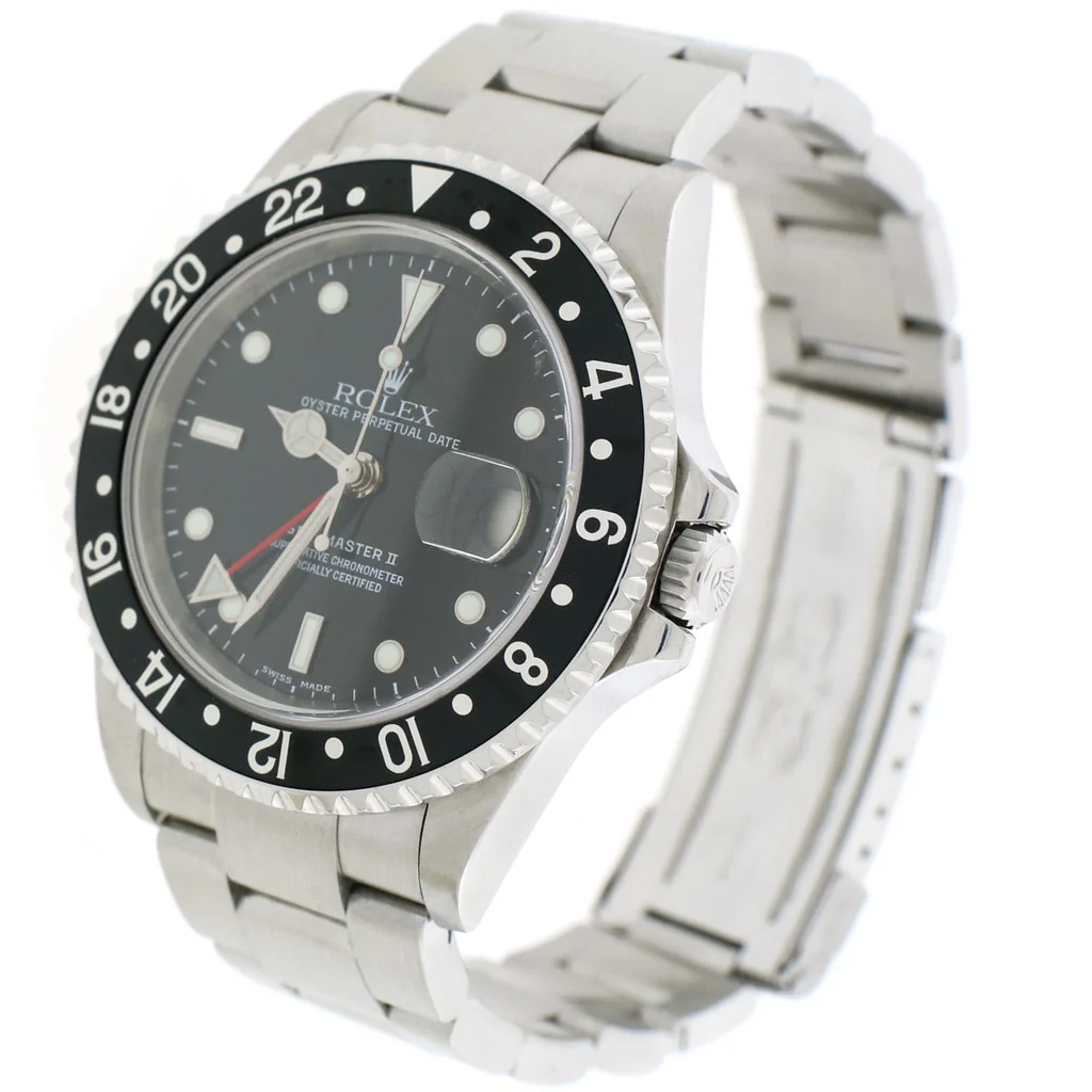 Rolex GMT-Master II Black Bezel 40MM Automatic Stainless Steel Mens Oyster Watch 16710 - Image 3