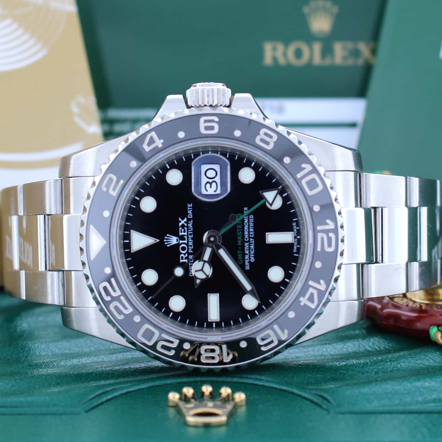 Rolex GMT-Master II Black Bezel 40MM Automatic Stainless Steel Mens Watch 116710 - Image 2