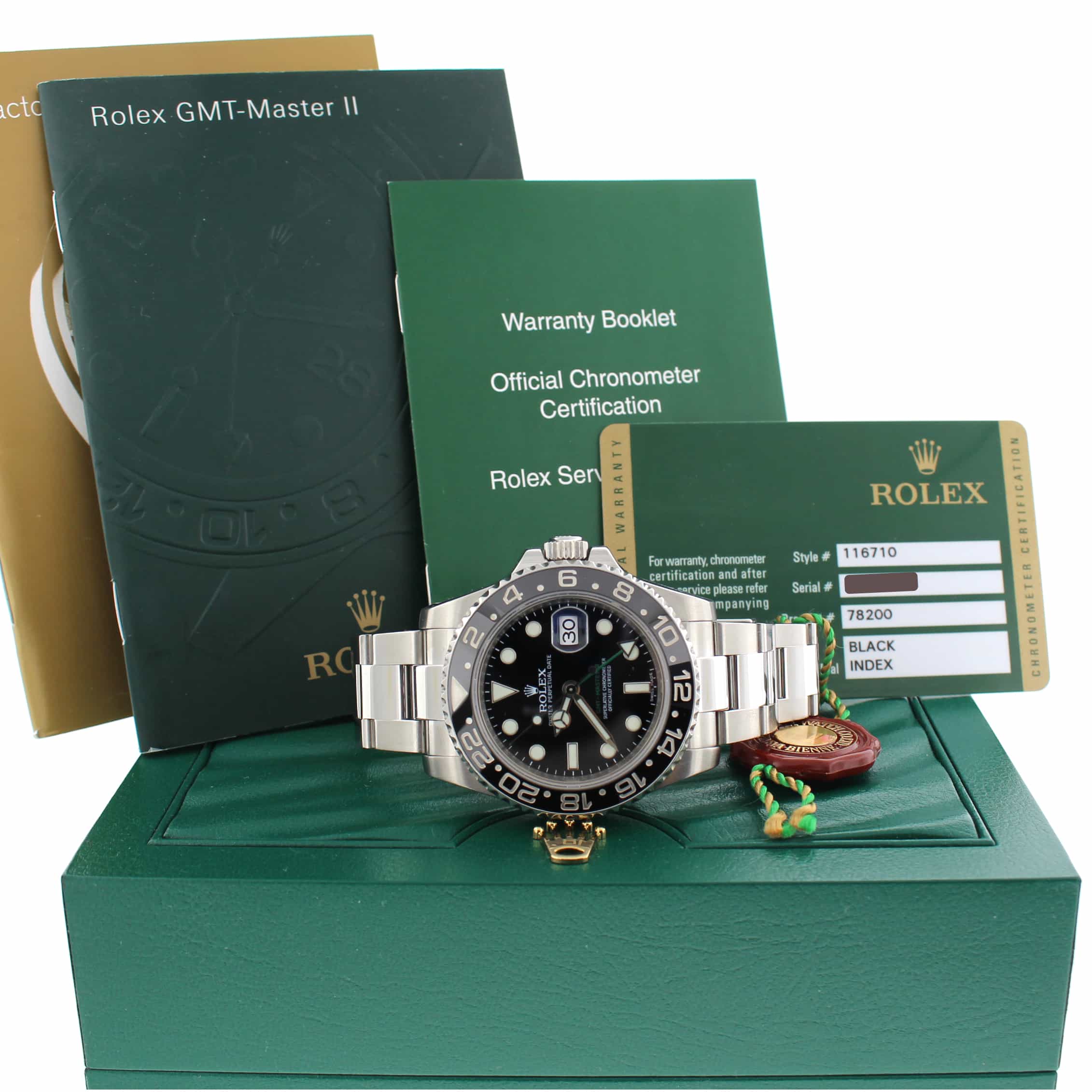 Rolex GMT-Master II Black Bezel 40MM Automatic Stainless Steel Mens Watch 116710 - Image 3