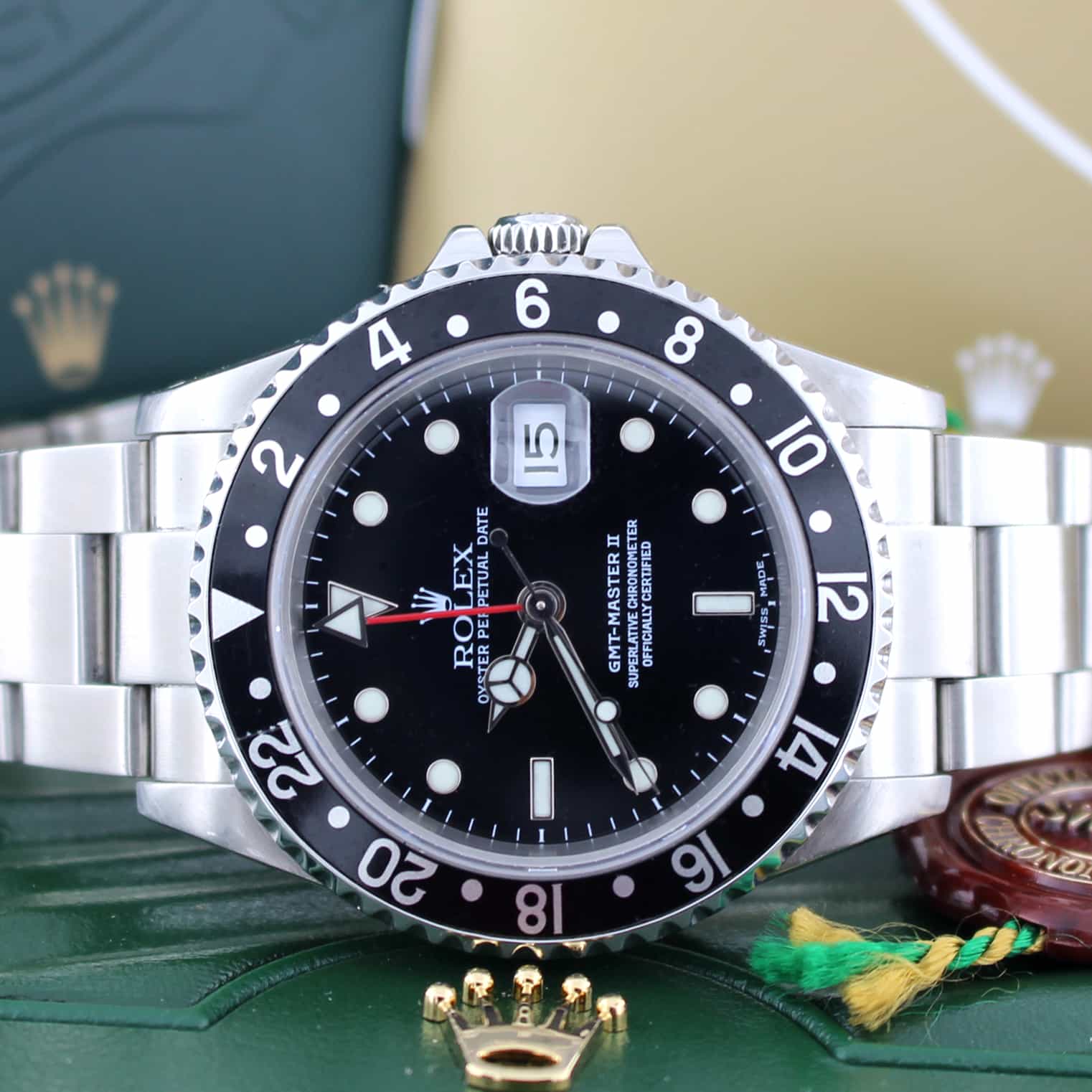 Rolex GMT-Master II Black Bezel 40MM Automatic Steel Mens Watch 16710 - Image 2