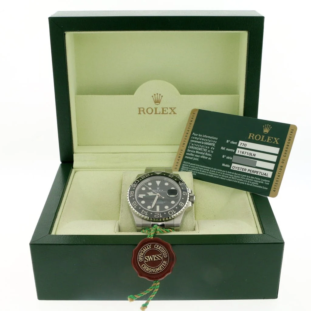Rolex GMT-Master II Black Ceramic Bezel 40MM Automatic Stainless Steel Mens Oyster Watch 116710 - Image 3